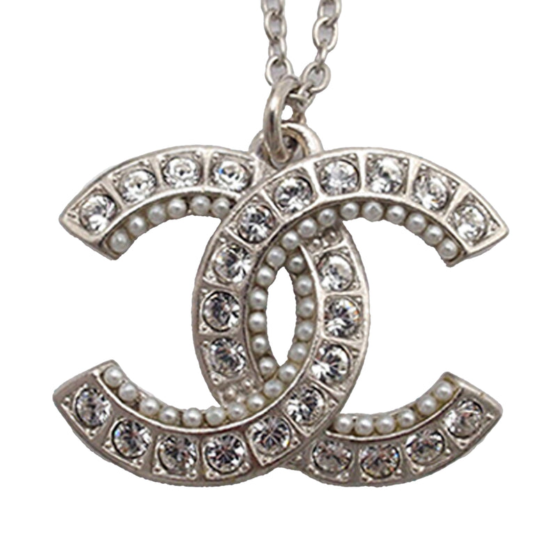 CC Brass Strass and Faux Pearl Pendant Necklace - Image 4