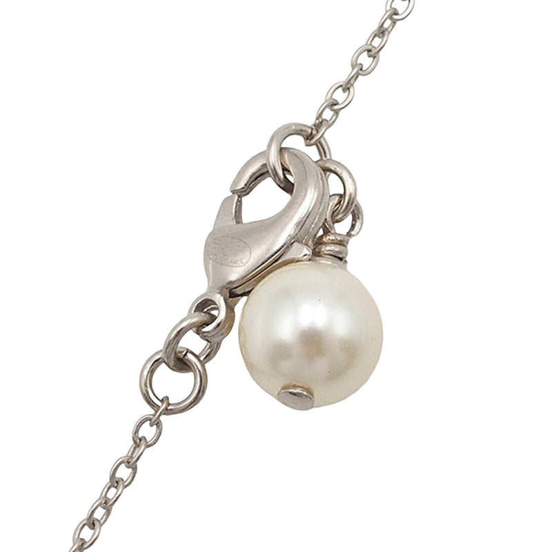 CC Brass Strass and Faux Pearl Pendant Necklace - Image 8