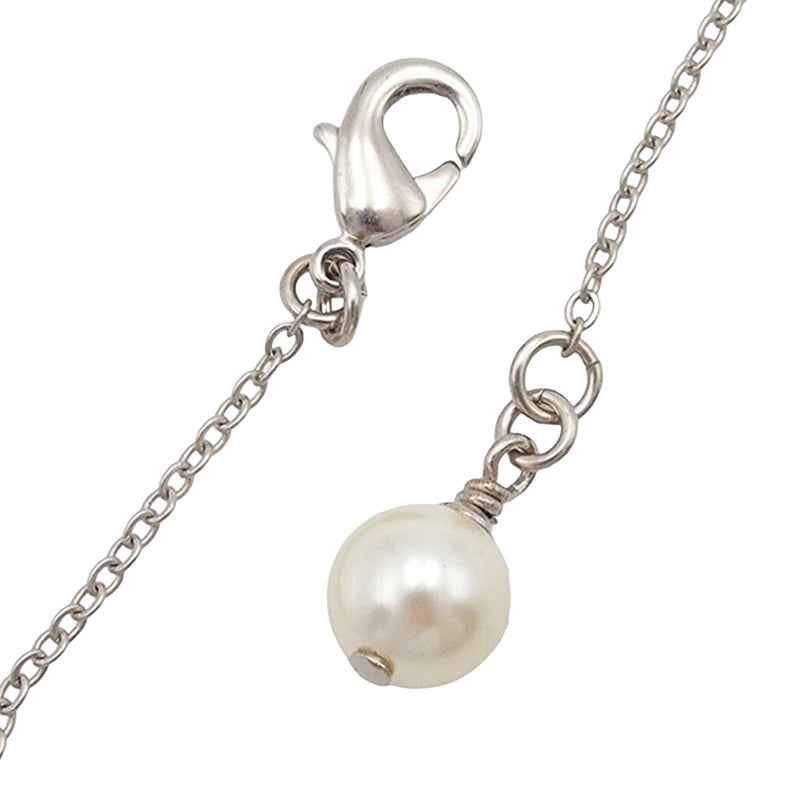 CC Brass Strass and Faux Pearl Pendant Necklace - Image 9