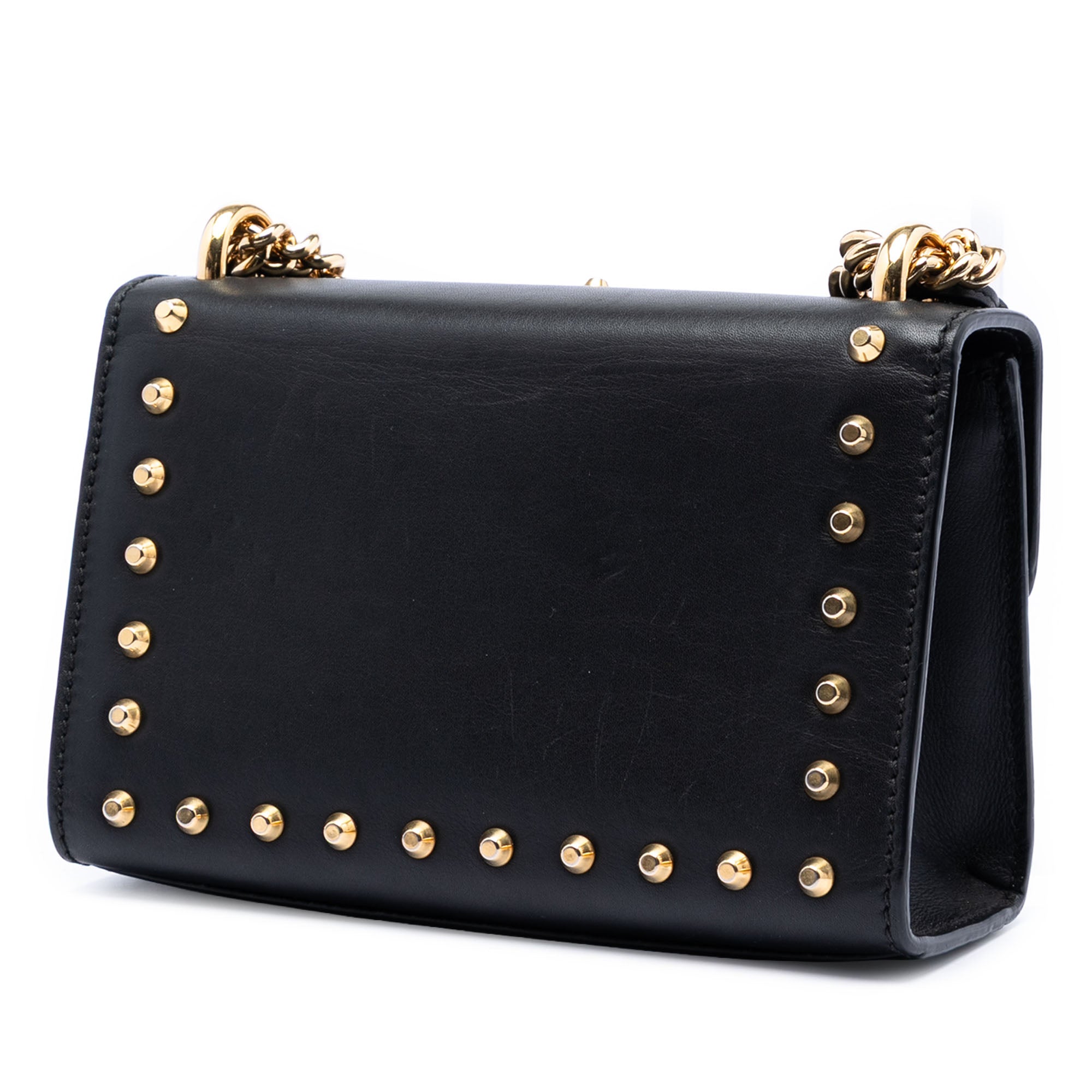 Small Pearl Studded Leather Padlock Crossbody - Image 2