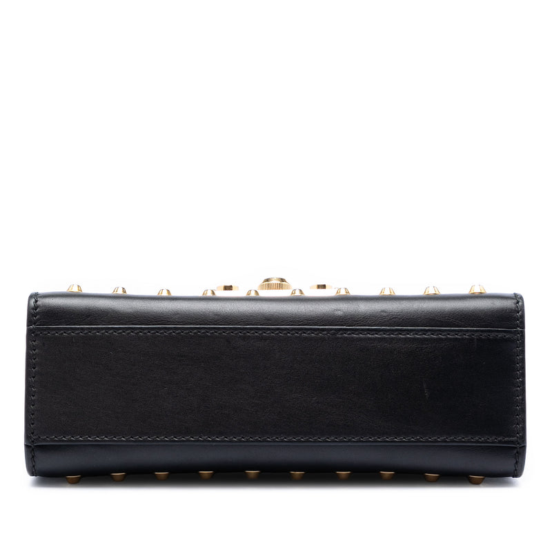 Small Pearl Studded Leather Padlock Crossbody - Image 3