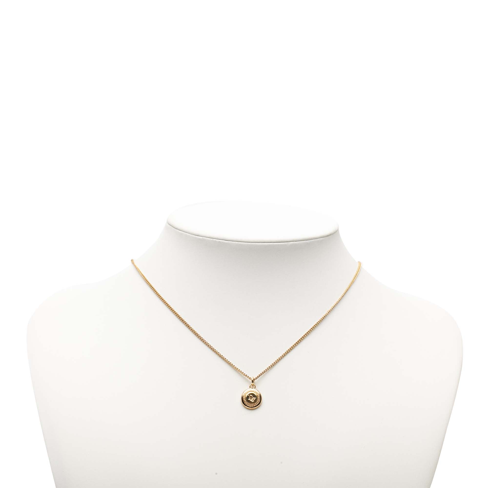 Gold Plated Logo Round Pendant Necklace - Image 7