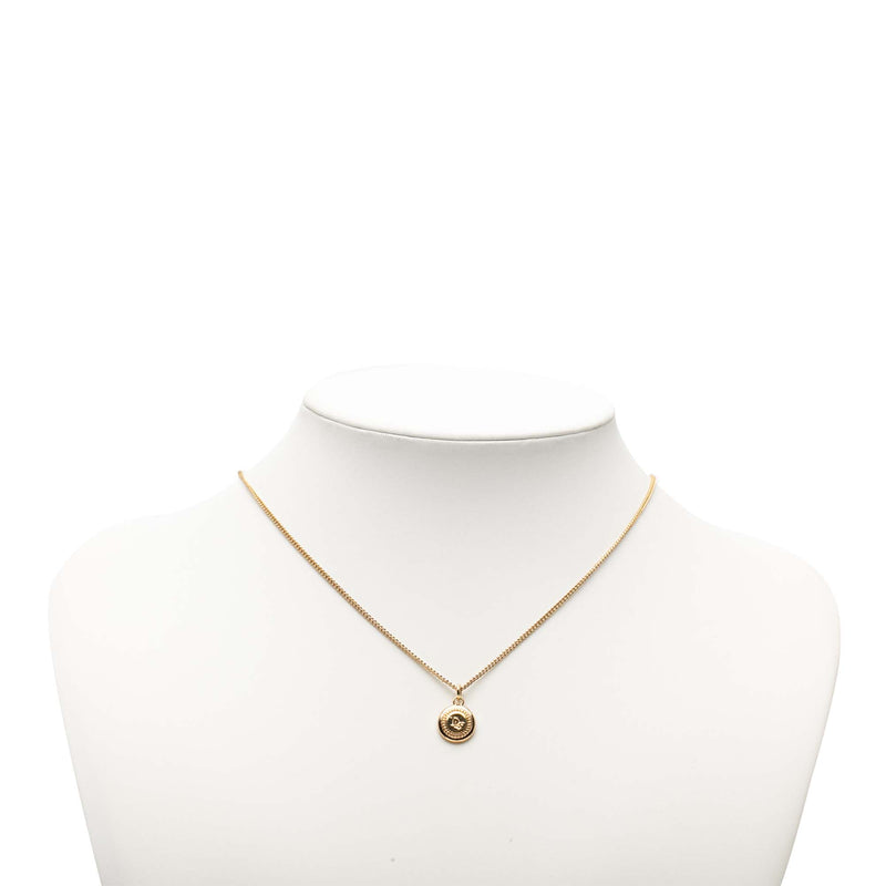 Gold Plated Logo Round Pendant Necklace - Image 7