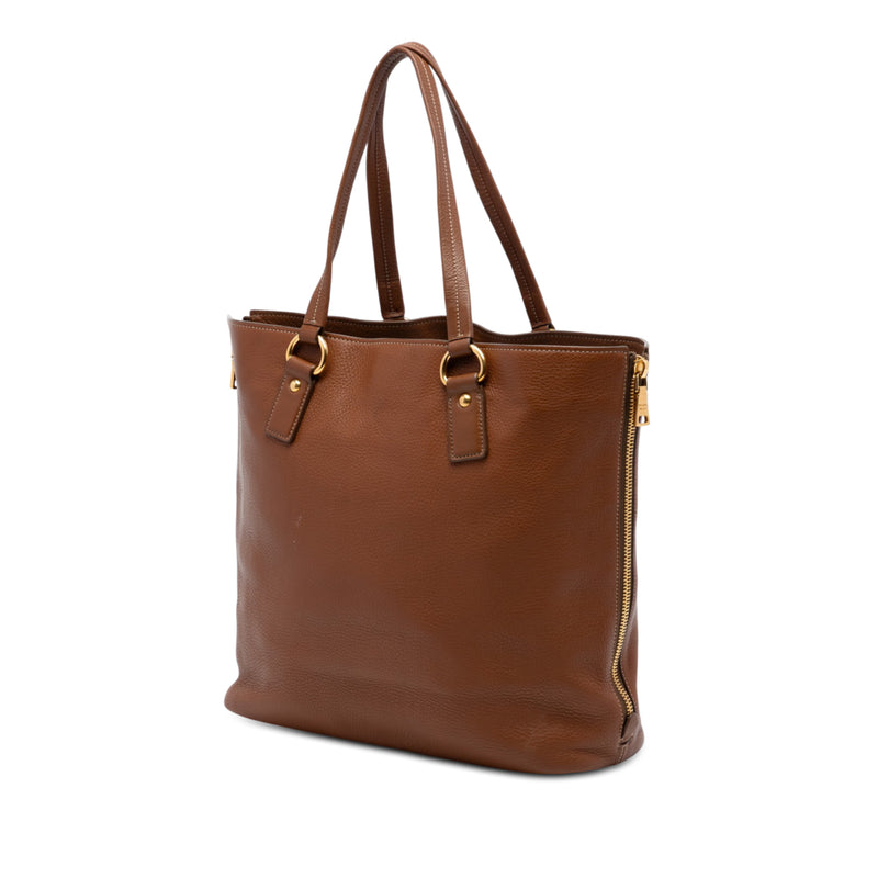 Vitello Daino Side Zip Shopper Tote - Image 2
