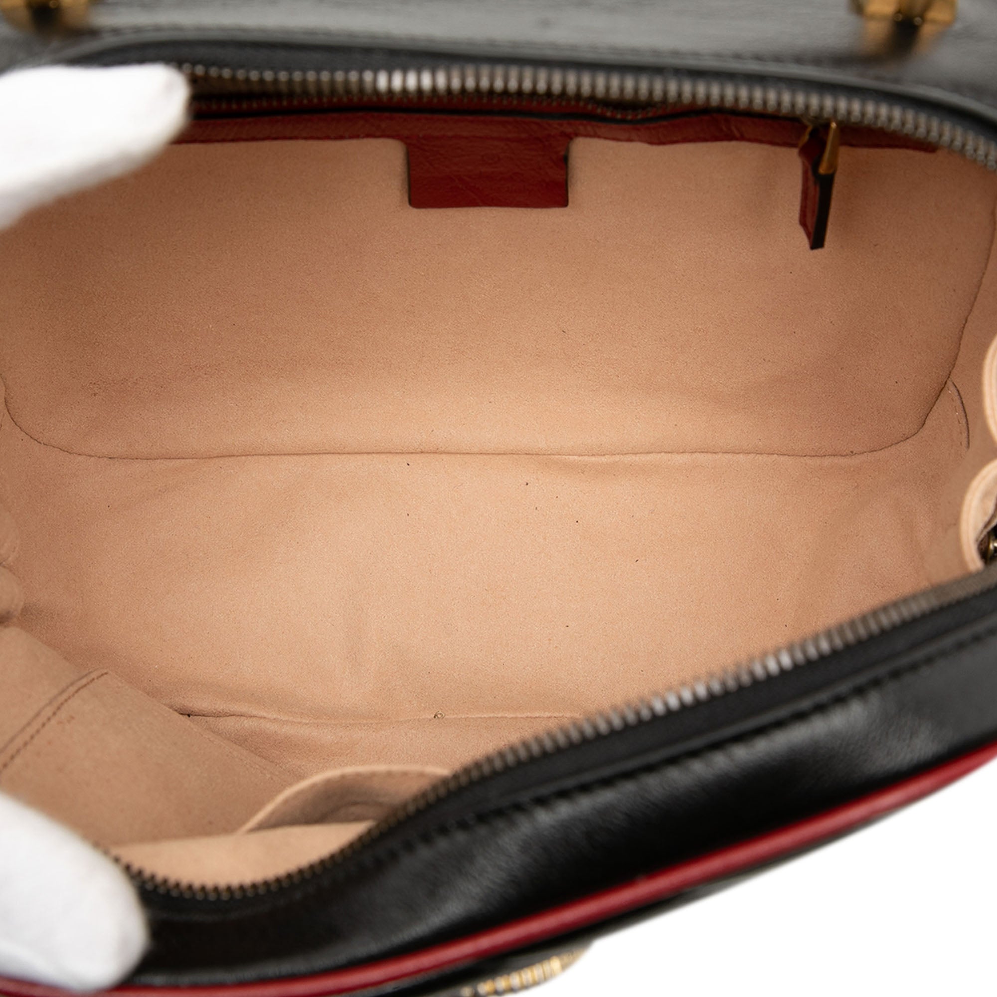 Small GG Marmont Matelasse Diagonal Leather Torchon Bamboo Satchel - Image 4