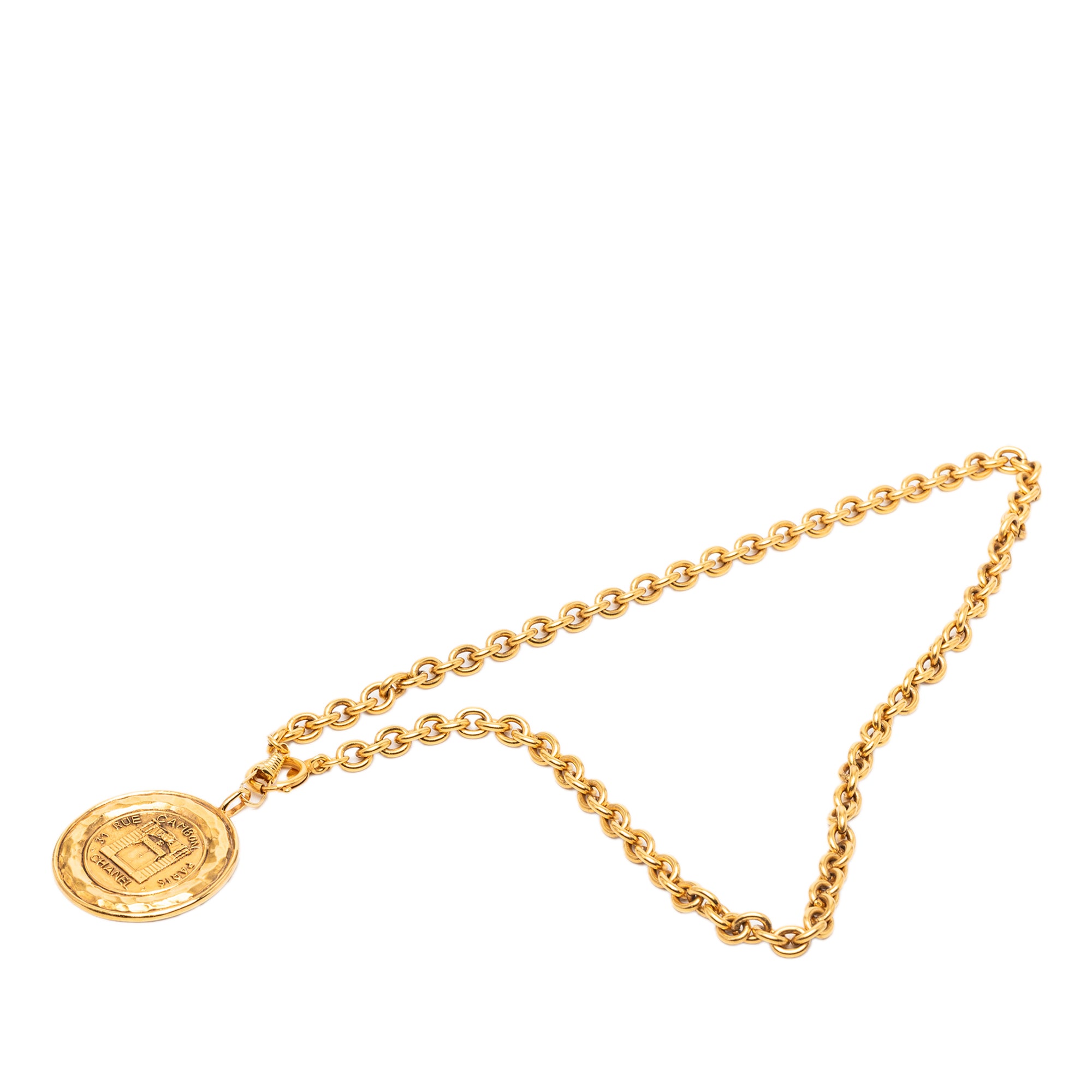 Gold Plated 31 Rue Cambon Medallion Pendant Necklace - Image 3