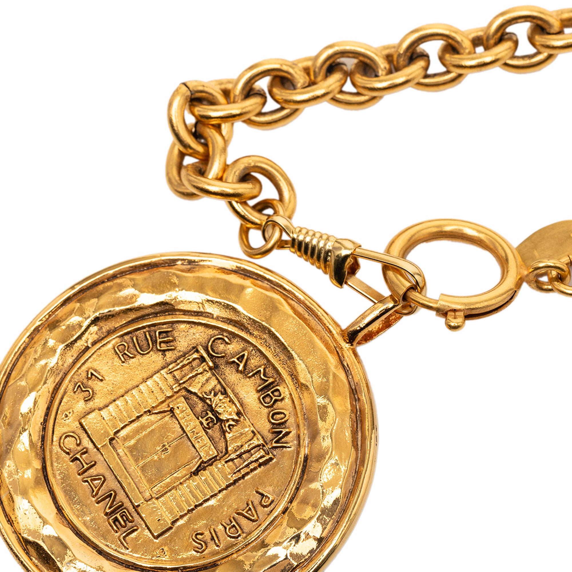 Gold Plated 31 Rue Cambon Medallion Pendant Necklace - Image 4