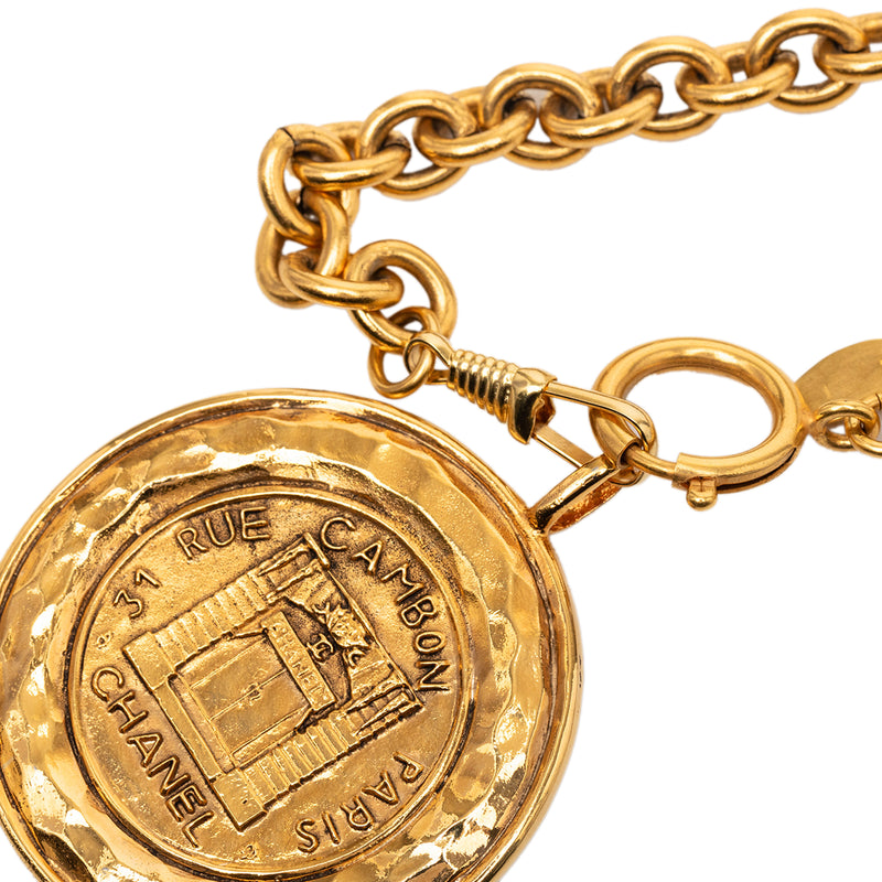 Gold Plated 31 Rue Cambon Medallion Pendant Necklace - Image 4