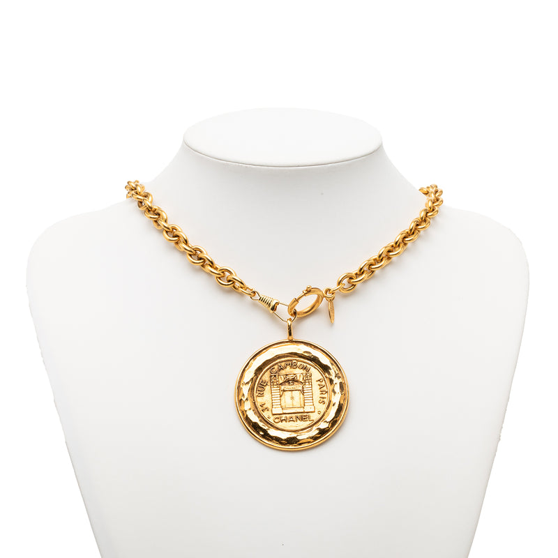 Gold Plated 31 Rue Cambon Medallion Pendant Necklace - Image 6