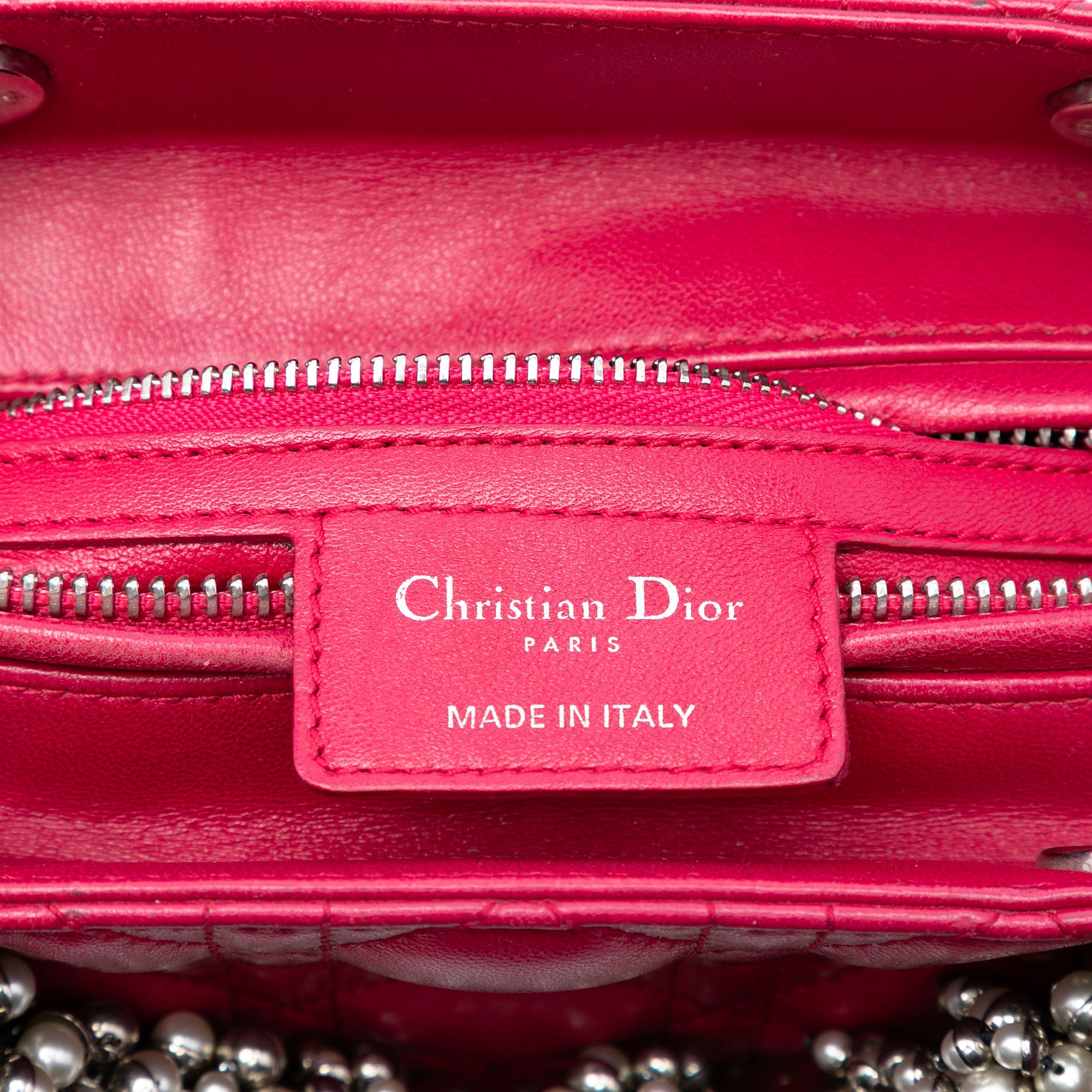 Medium Lambskin Cannage Pearl Lady Dior - Image 6