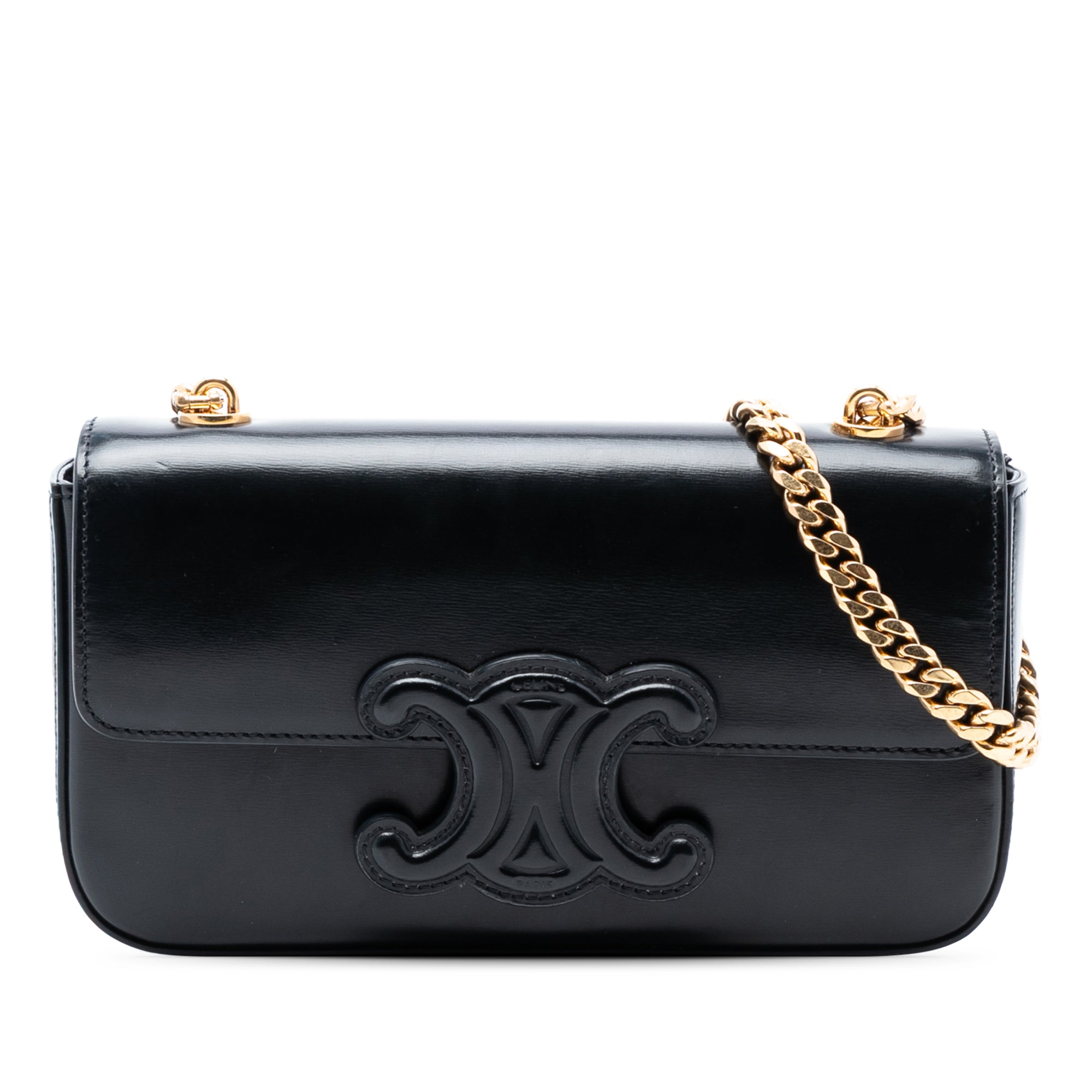 Smooth Calfskin Cuir Triomphe Chain Shoulder Bag - Image 1