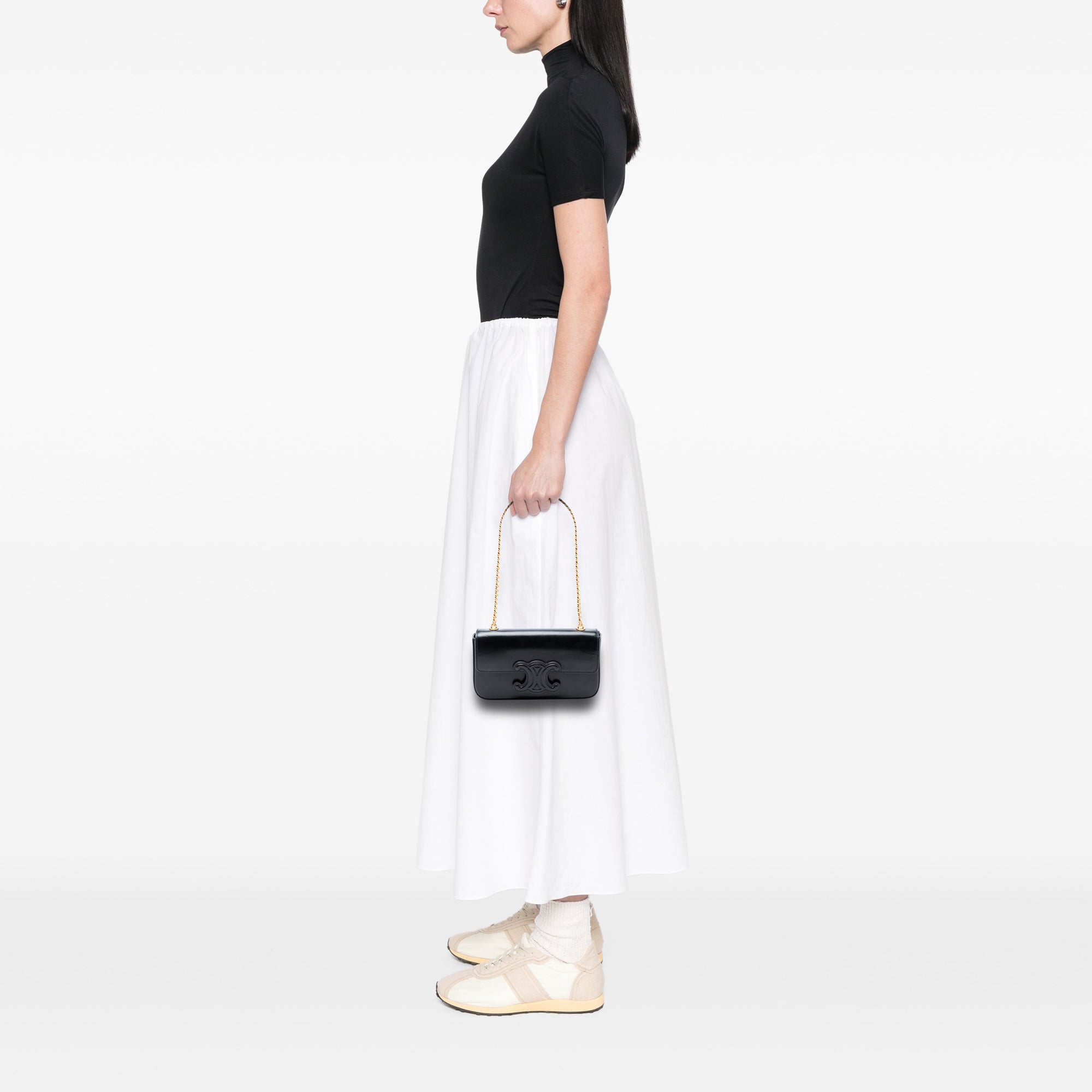 Smooth Calfskin Cuir Triomphe Chain Shoulder Bag - Image 7