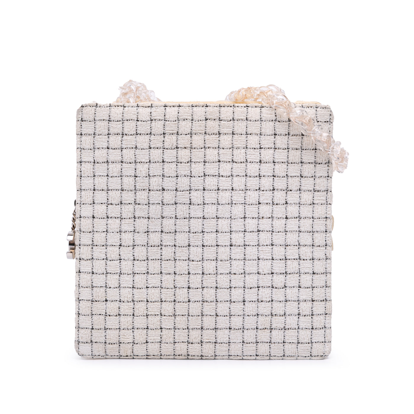 Tweed and Resin Zipped Shopping Bag - Image 1