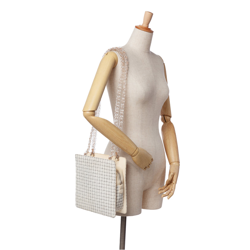 Tweed and Resin Zipped Shopping Bag - Image 12