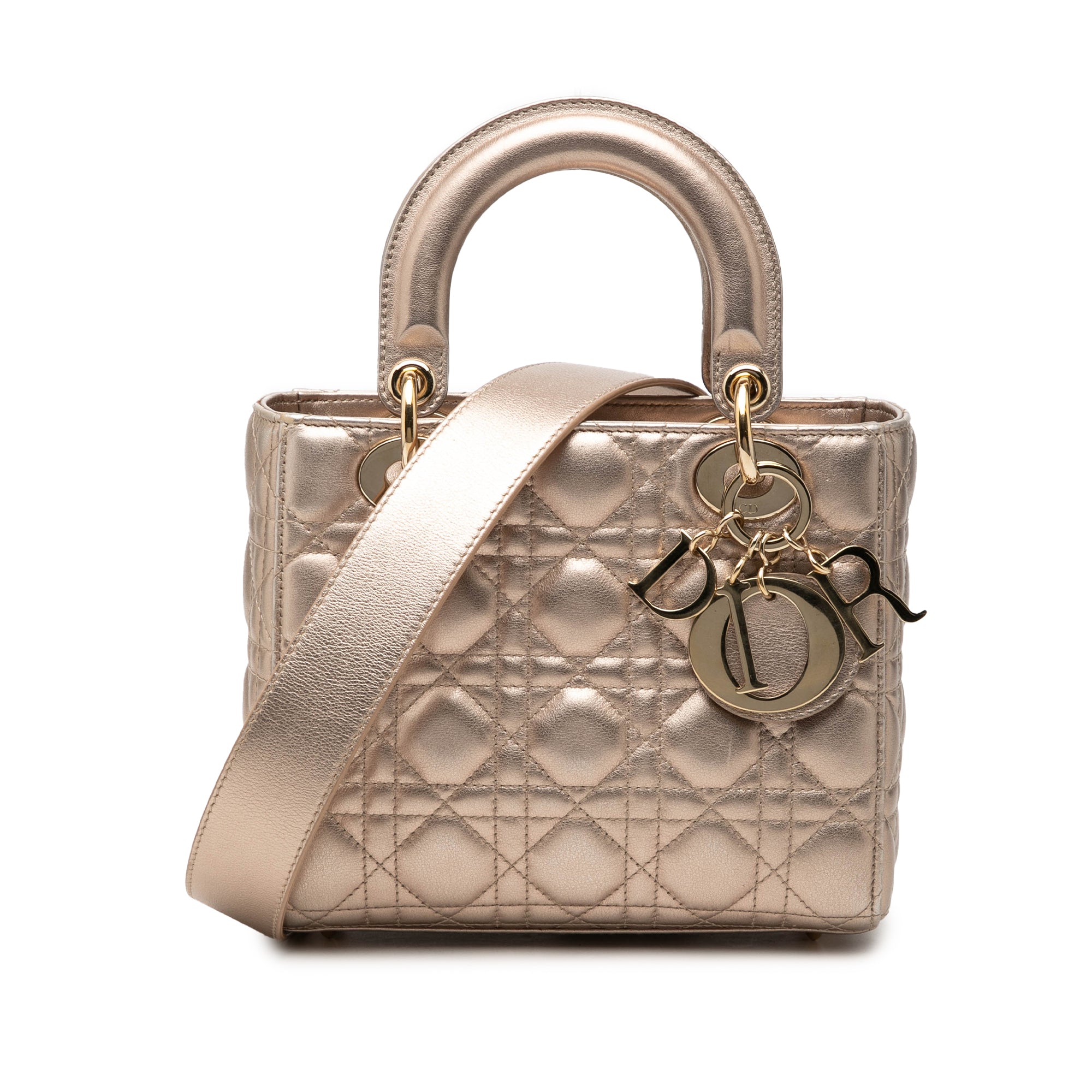 Small Metallic Lambskin Cannage My ABCDior Lady Dior - Image 1
