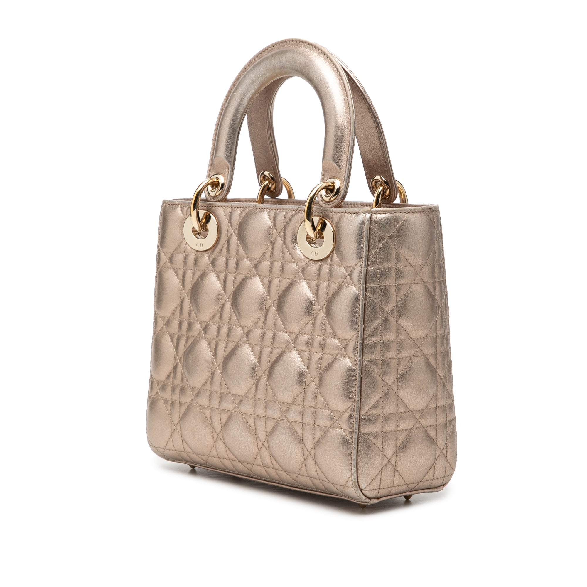 Small Metallic Lambskin Cannage My ABCDior Lady Dior - Image 2