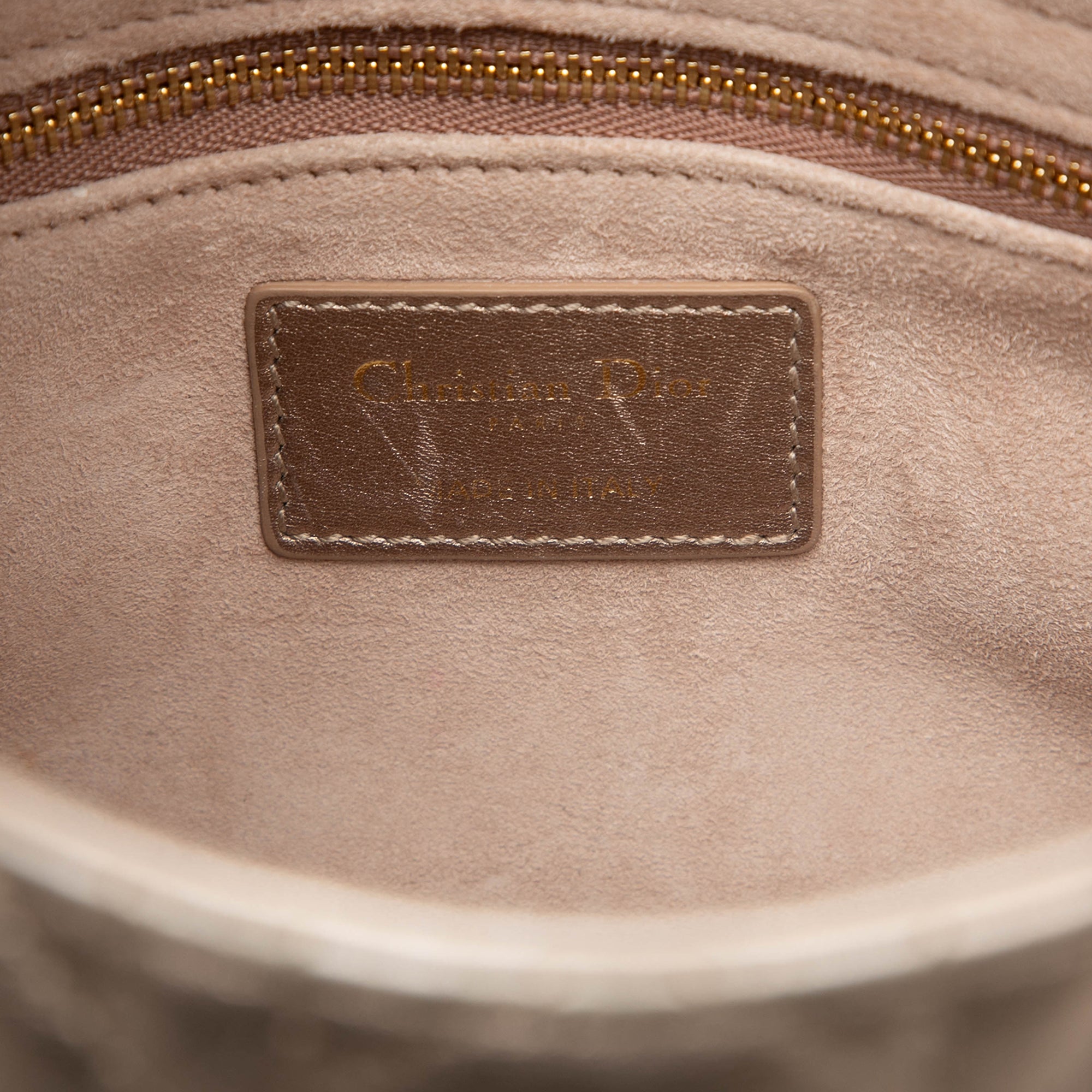 Small Metallic Lambskin Cannage My ABCDior Lady Dior - Image 5