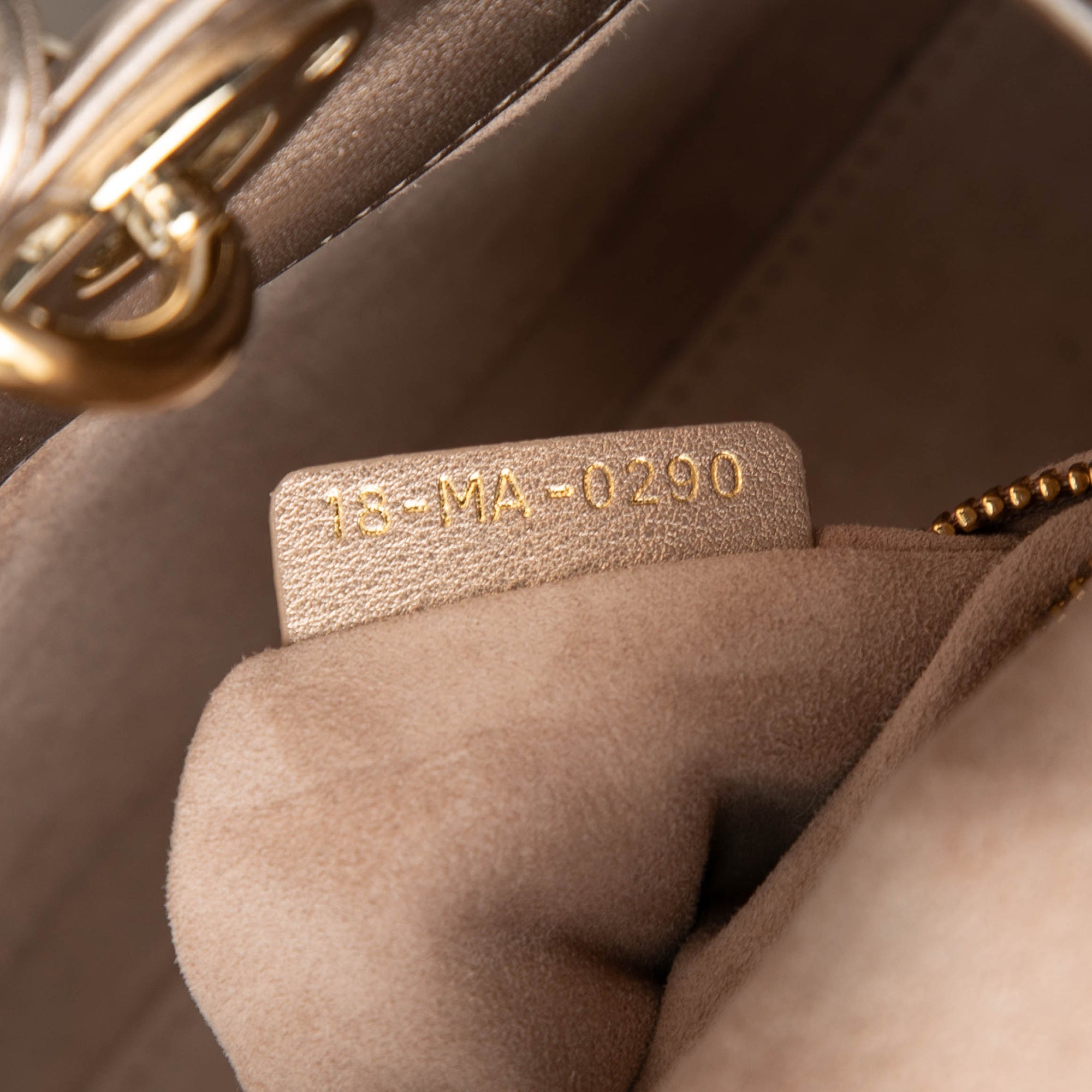 Small Metallic Lambskin Cannage My ABCDior Lady Dior - Image 6