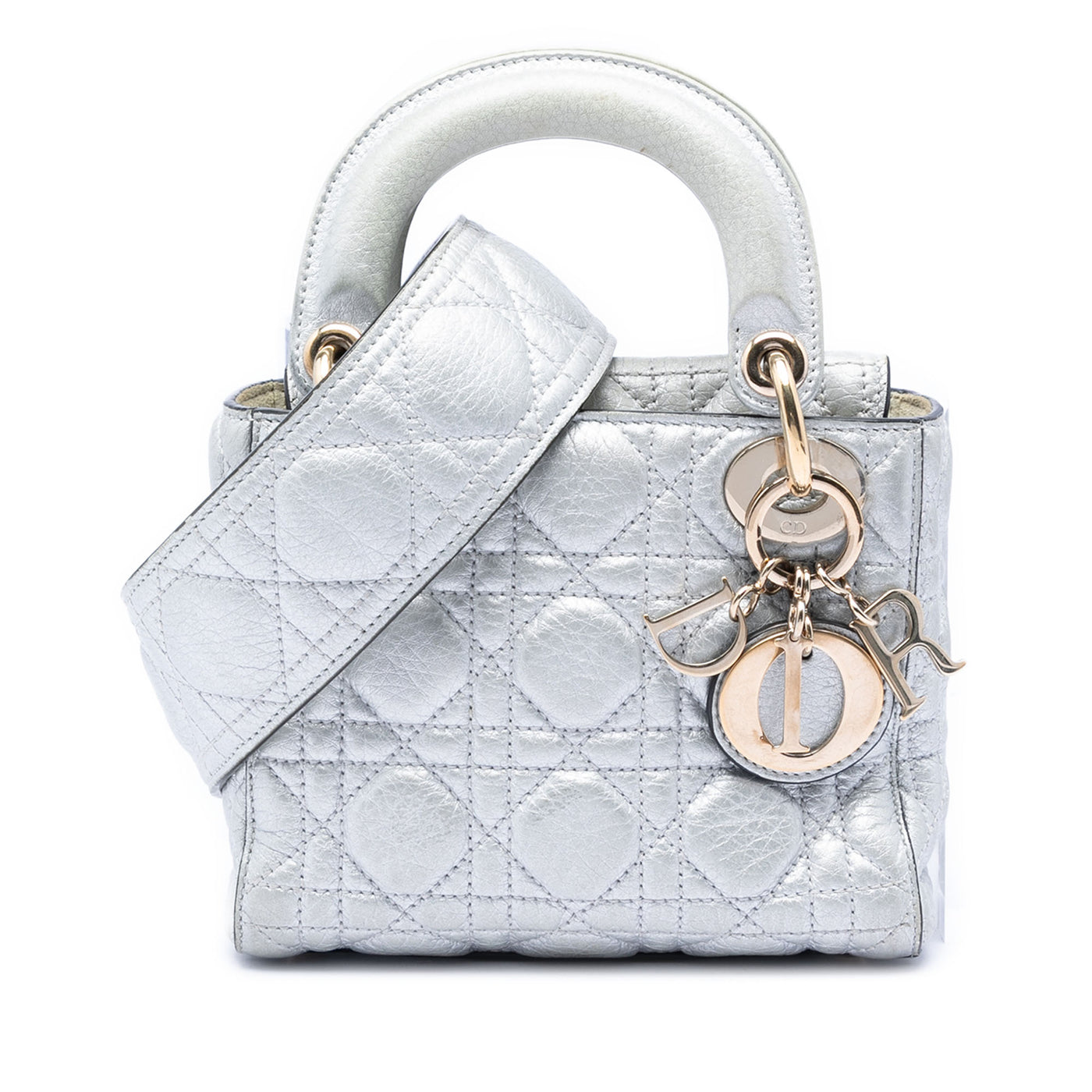 Mini Metallic Calfskin Cannage Supple Lady Dior - Image 1