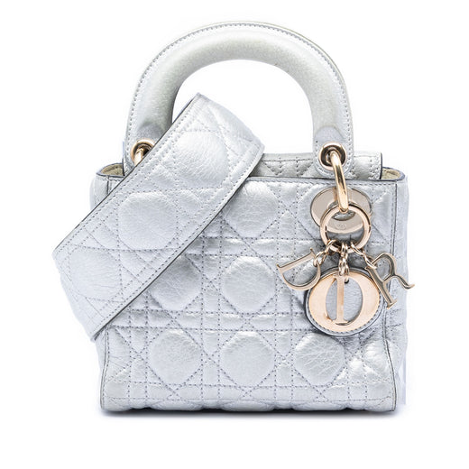 Mini Metallic Calfskin Cannage Supple Lady Dior - Image 1