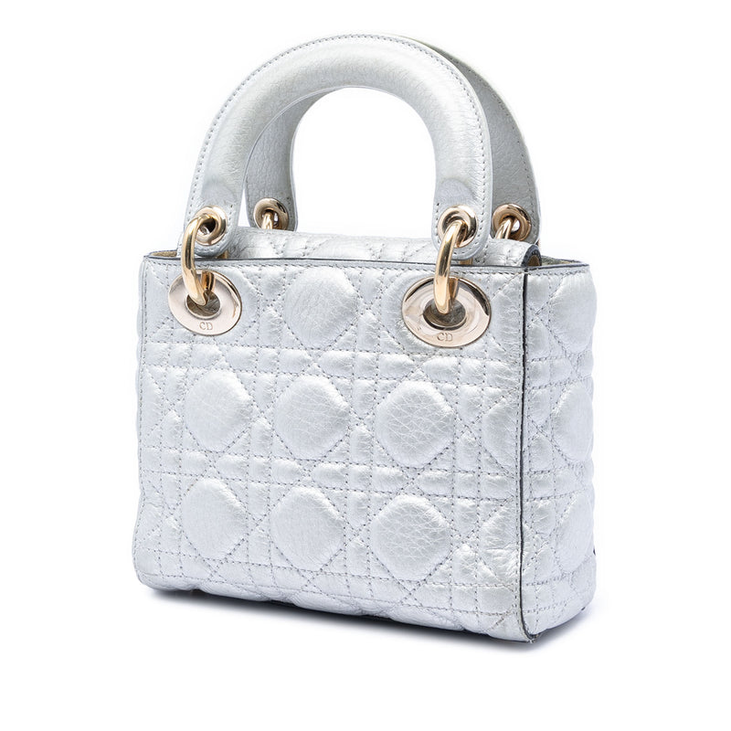 Mini Metallic Calfskin Cannage Supple Lady Dior - Image 2