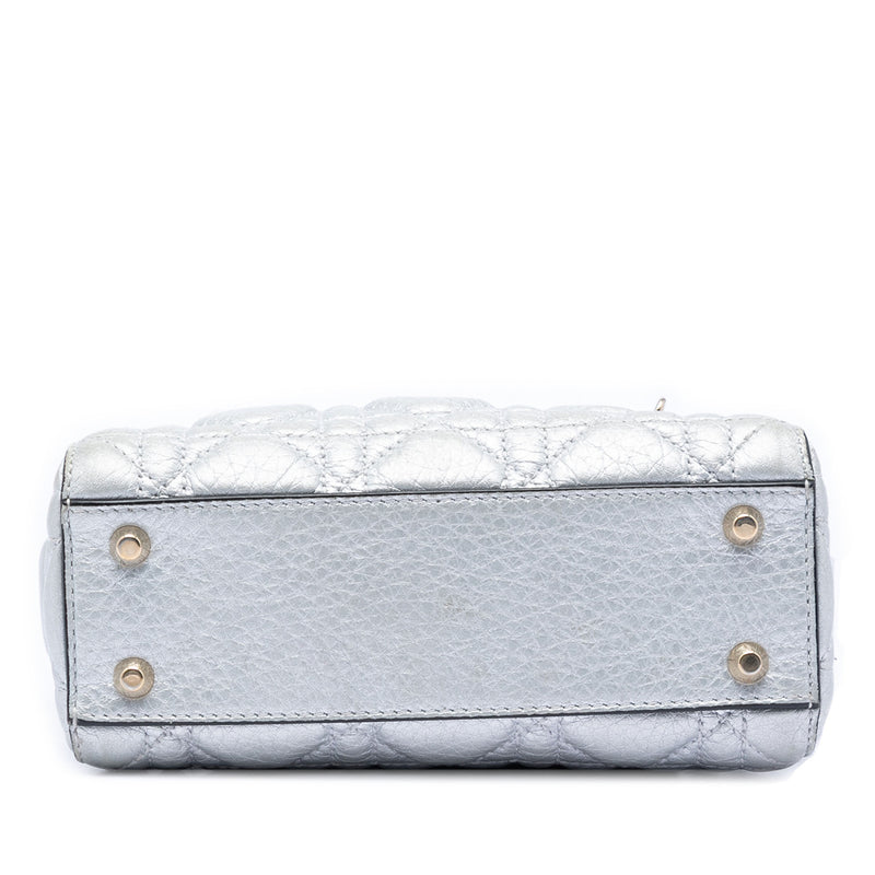 Mini Metallic Calfskin Cannage Supple Lady Dior - Image 3
