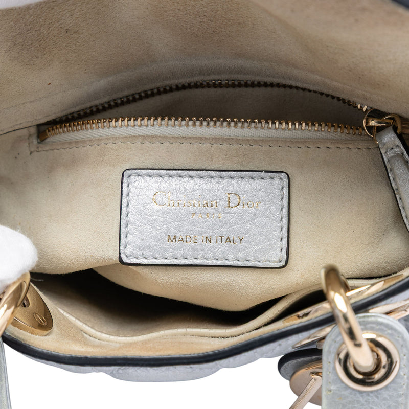 Mini Metallic Calfskin Cannage Supple Lady Dior - Image 5