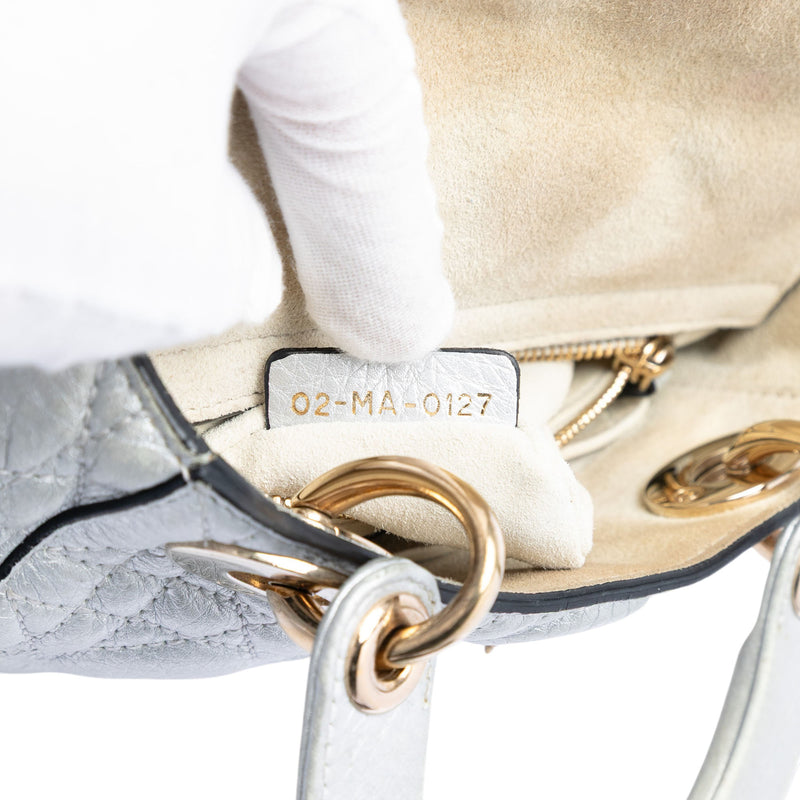 Mini Metallic Calfskin Cannage Supple Lady Dior - Image 6