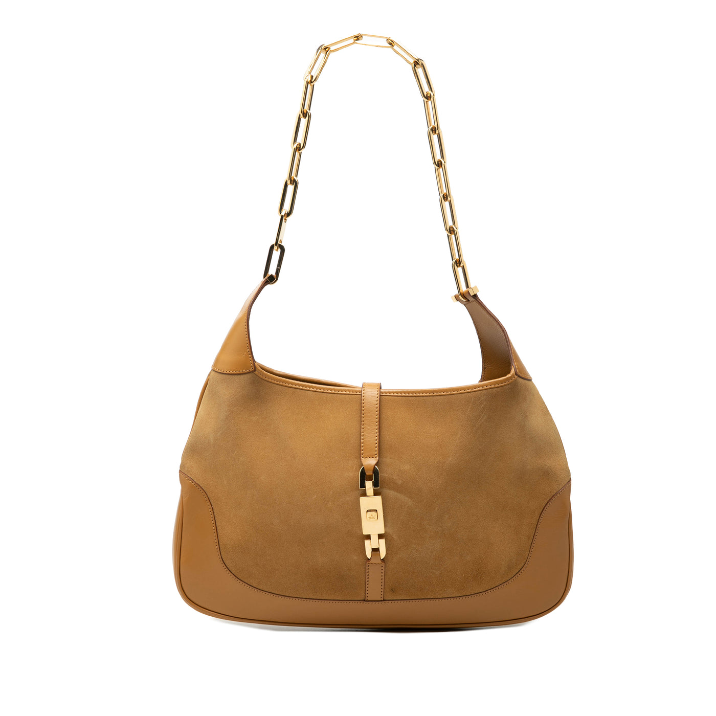 Suede and Calfskin Chain Jackie Shoulder Bag - Image 1