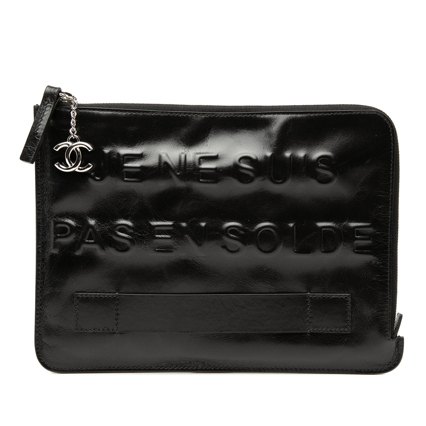 Distressed Calfskin Je Ne Suis Pas En Solde Clutch - Image 1