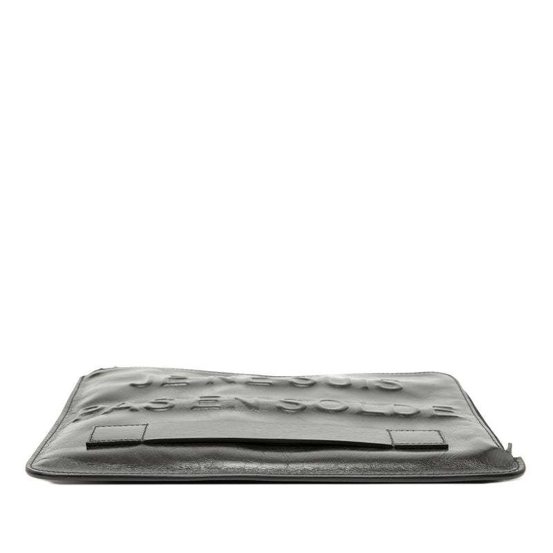 Distressed Calfskin Je Ne Suis Pas En Solde Clutch - Image 3