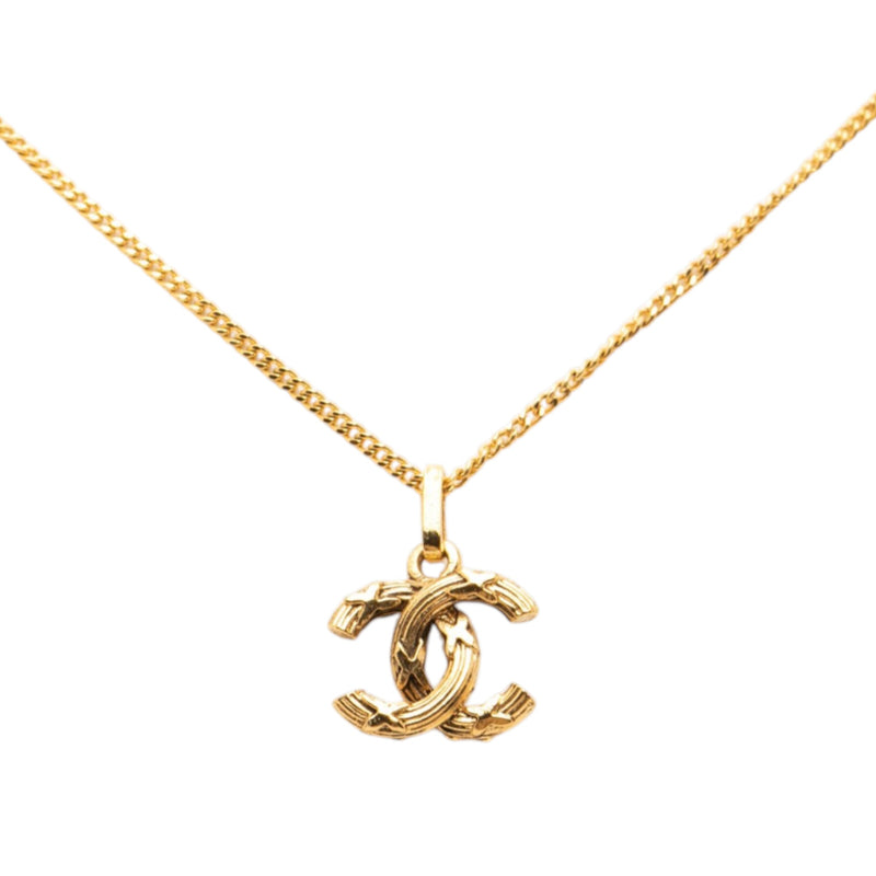 Gold Plated CC Pendant Necklace - Image 2