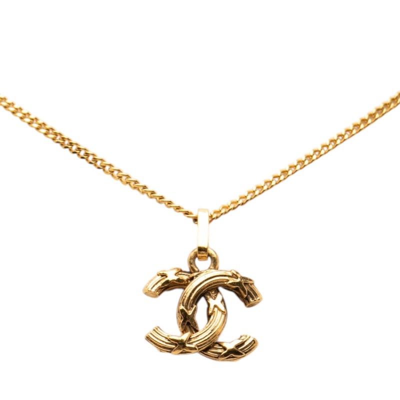 Gold Plated CC Pendant Necklace - Image 3