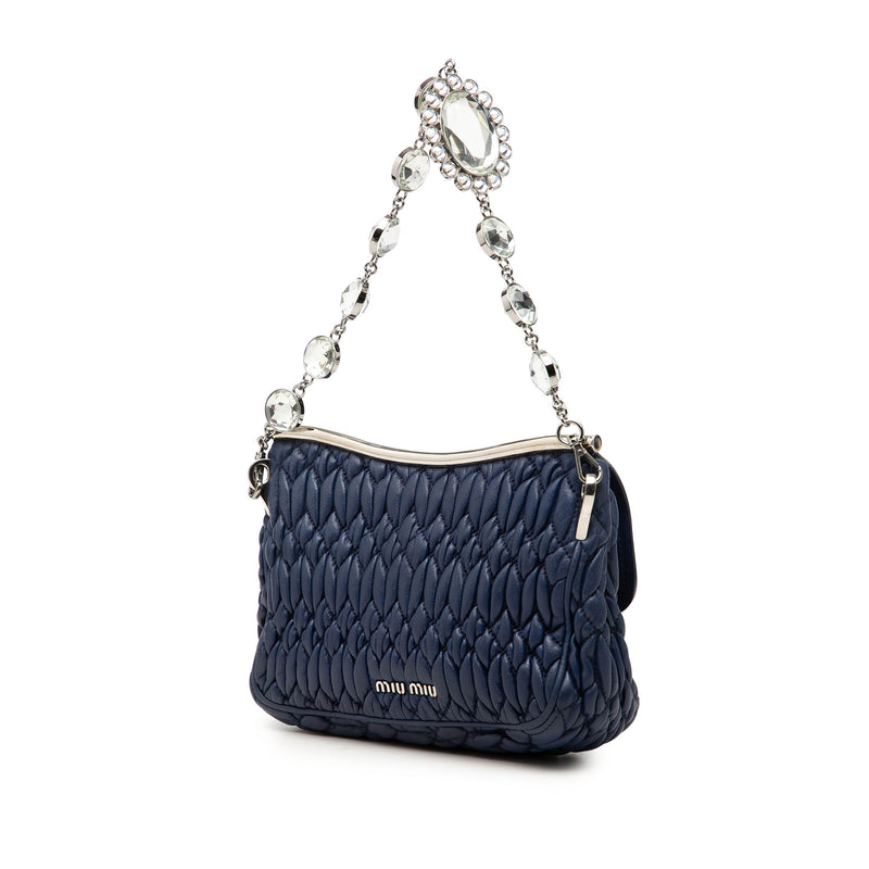 Matelasse Nappa Crystal Frame Flap Satchel - Image 2