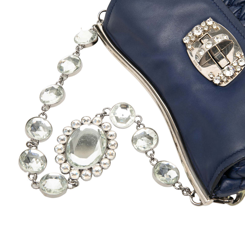 Matelasse Nappa Crystal Frame Flap Satchel - Image 6