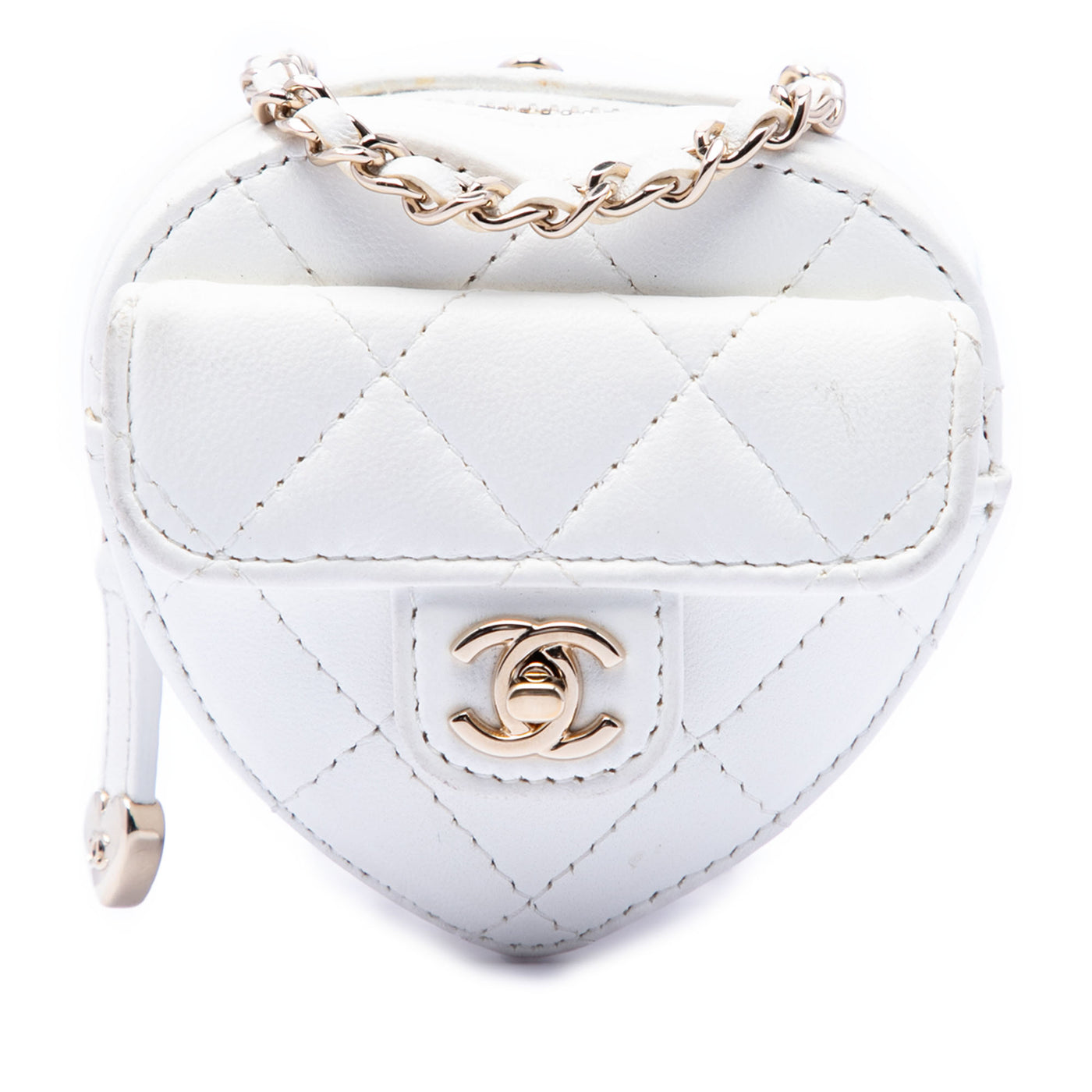 Mini Quilted Lambskin CC in Love Heart Necklace Bag - Image 1