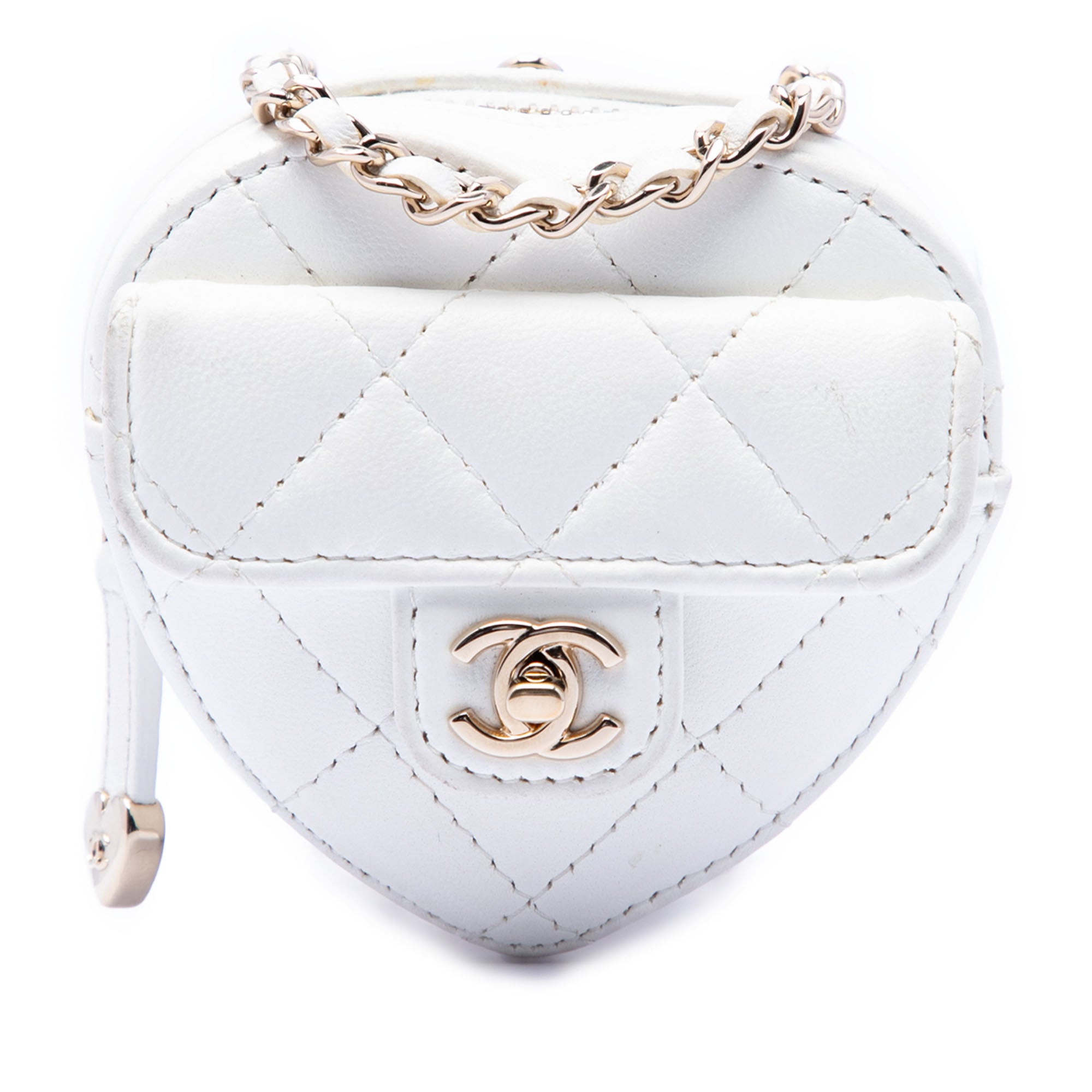 Mini Quilted Lambskin CC in Love Heart Necklace Bag - Image 1