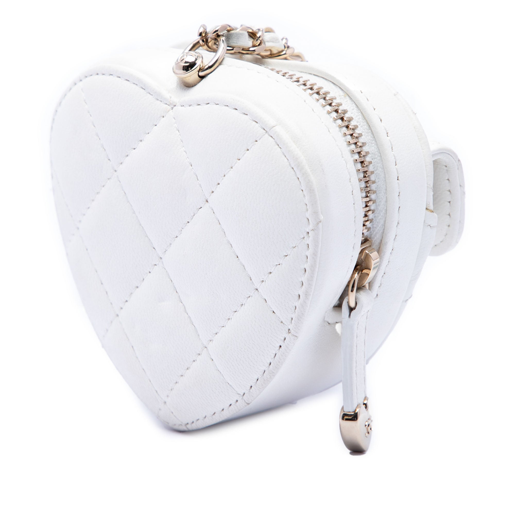 Mini Quilted Lambskin CC in Love Heart Necklace Bag - Image 2