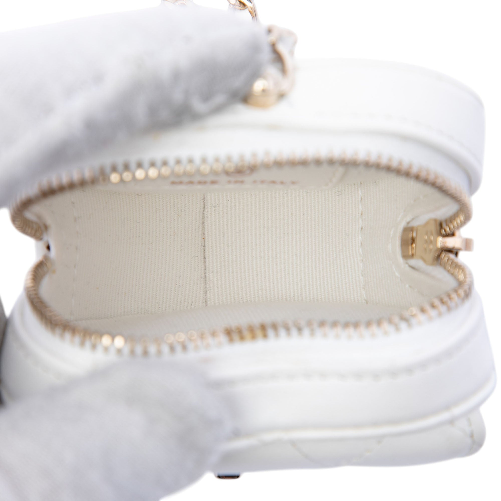 Mini Quilted Lambskin CC in Love Heart Necklace Bag - Image 4