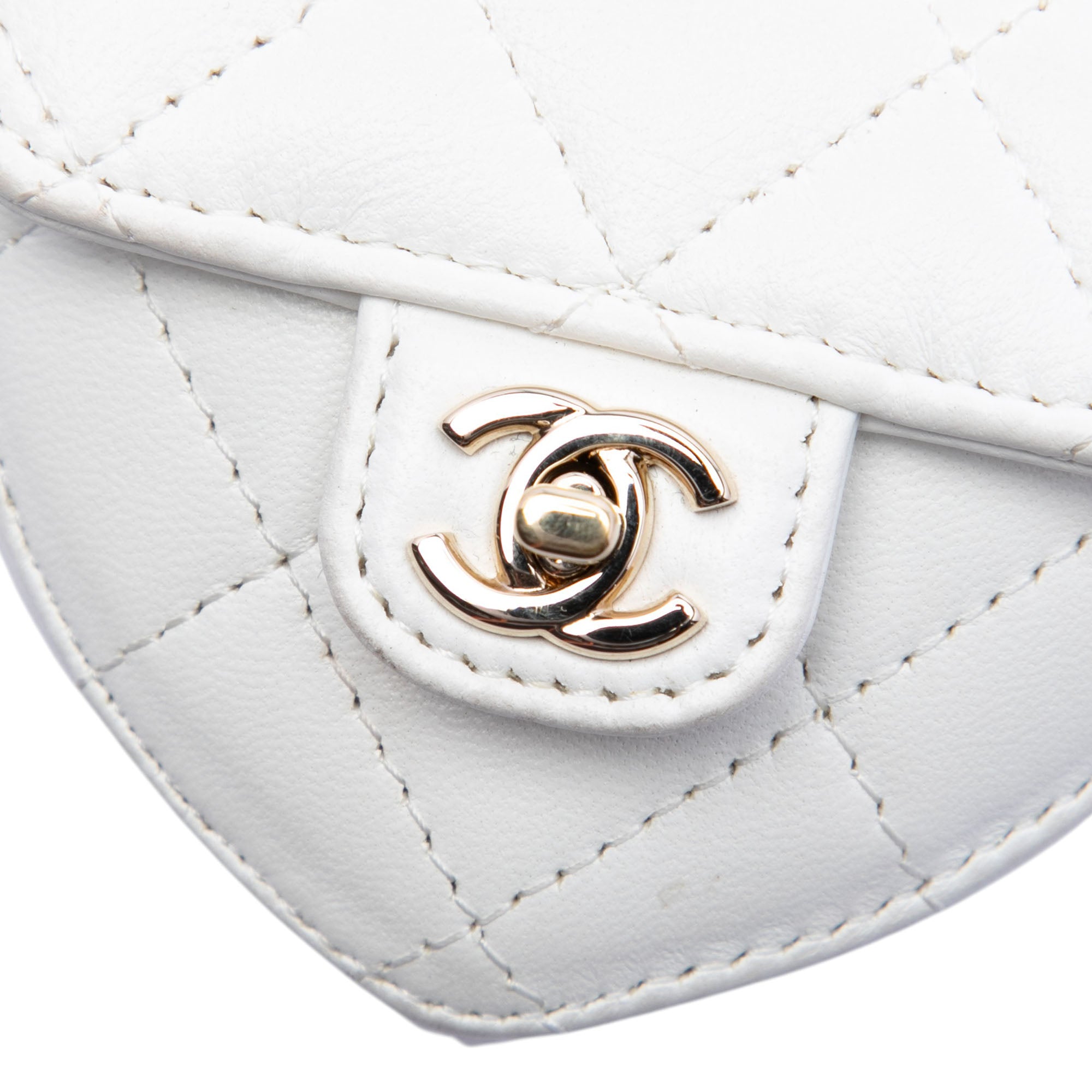 Mini Quilted Lambskin CC in Love Heart Necklace Bag - Image 5