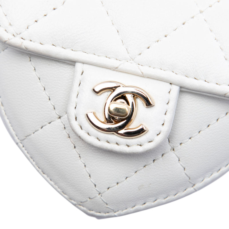 Mini Quilted Lambskin CC in Love Heart Necklace Bag - Image 5