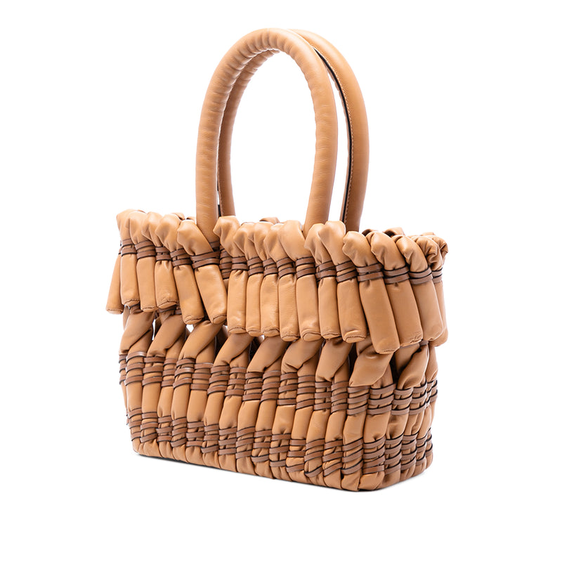 Small Nappa Tubular Basket Tote - Image 2