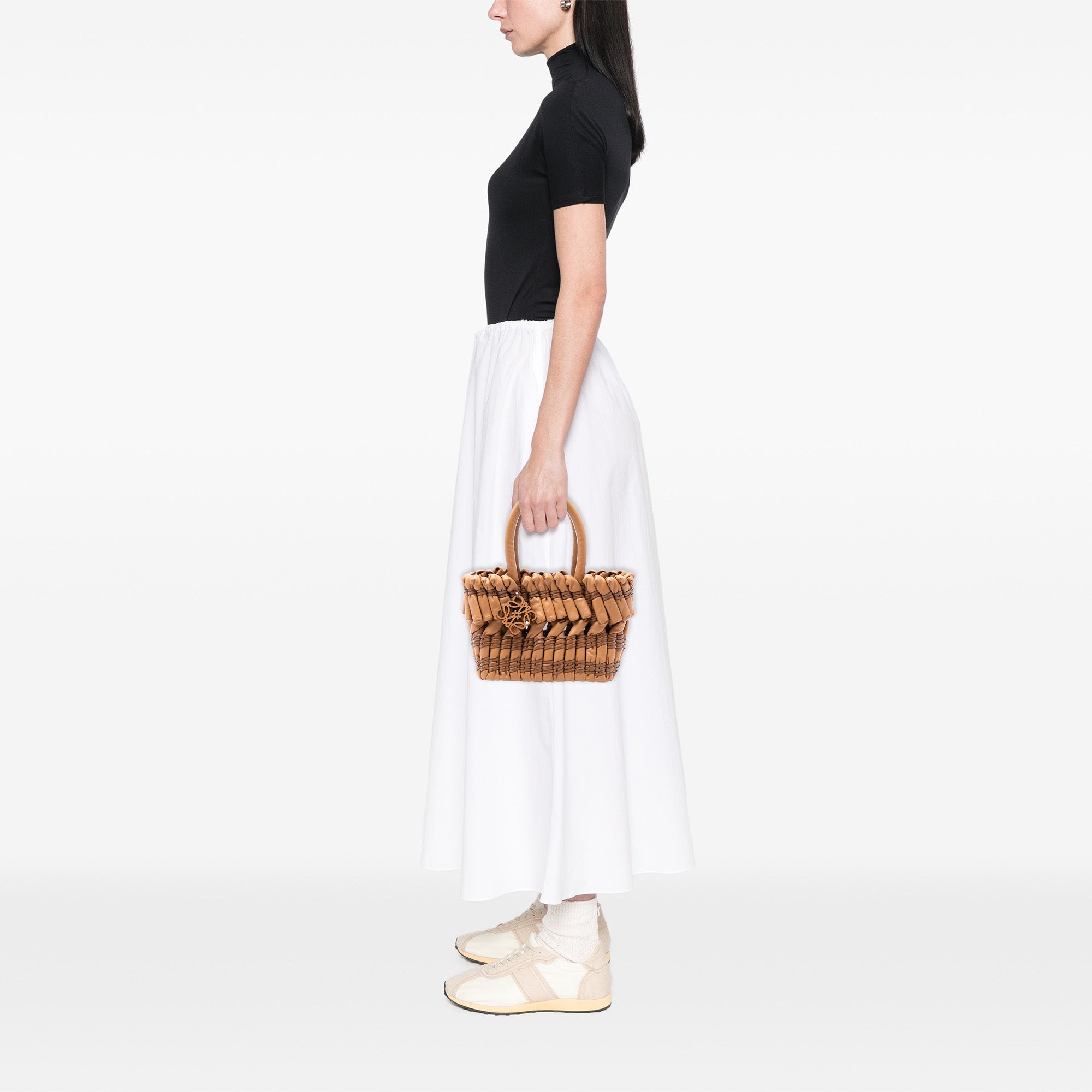 Small Nappa Tubular Basket Tote - Image 6