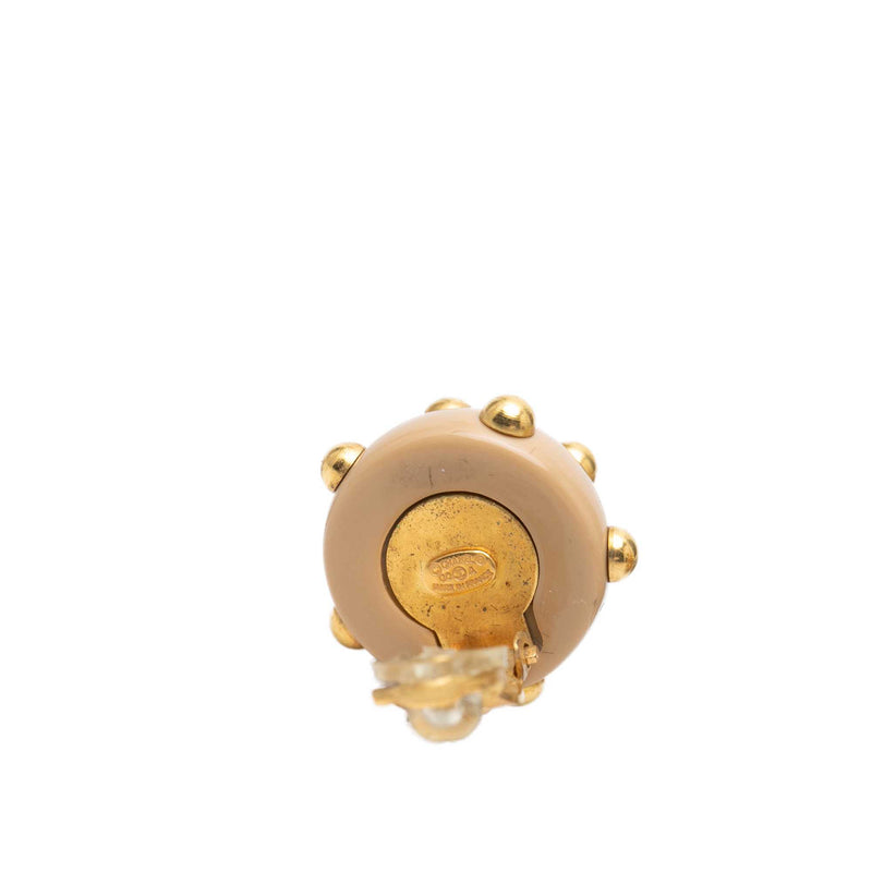 CC Resin and Gold Plated Studded Clip On Earrings - Image 3