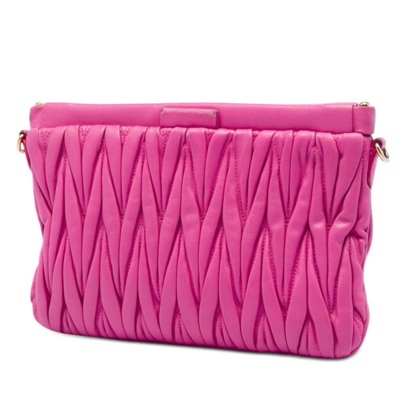 Matelasse Nappa Frame Clutch with Strap - Image 2