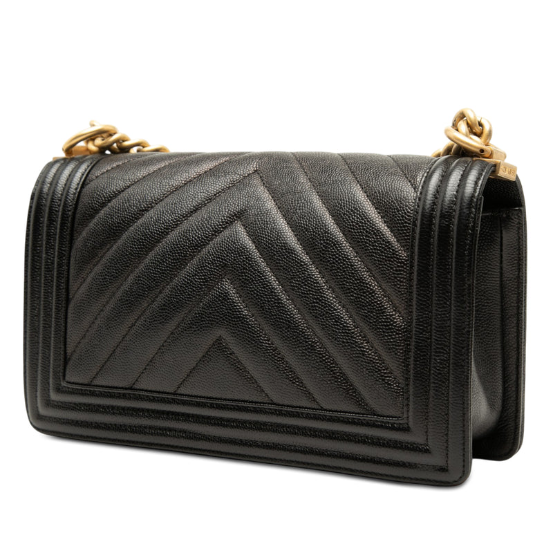 Old Medium Chevron Caviar Boy Flap - Image 2