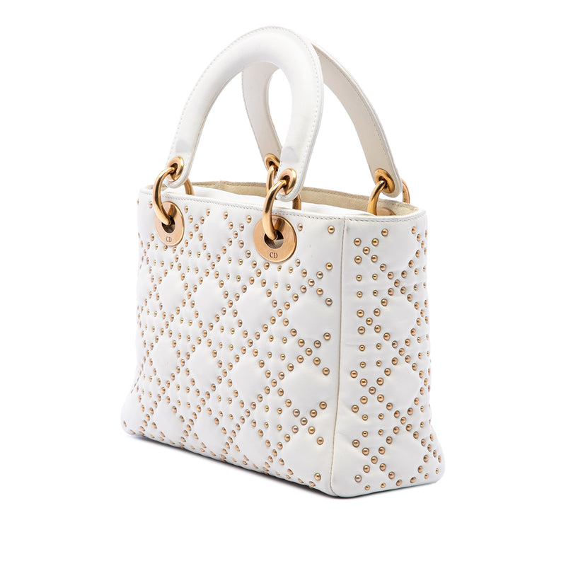 Small Lambskin Cannage Studded Supple Lady Dior - Image 2