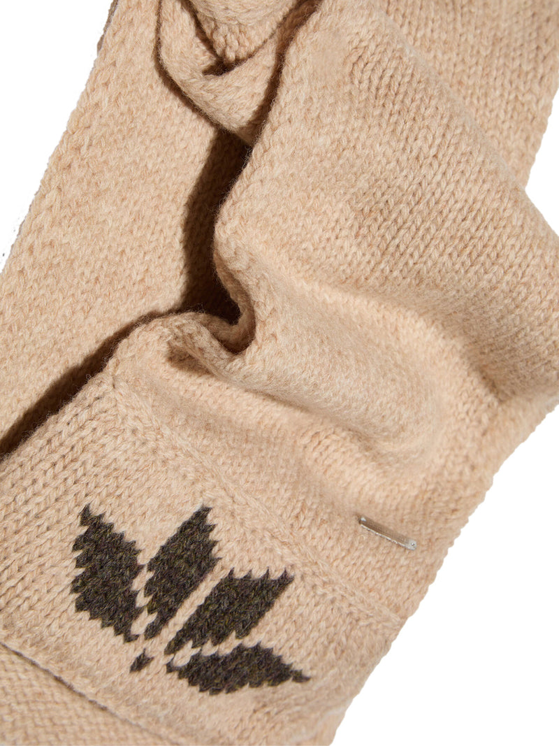 Dsquared2 Snowflakes Logo Knit Wool Scarf — Beige Scarfs