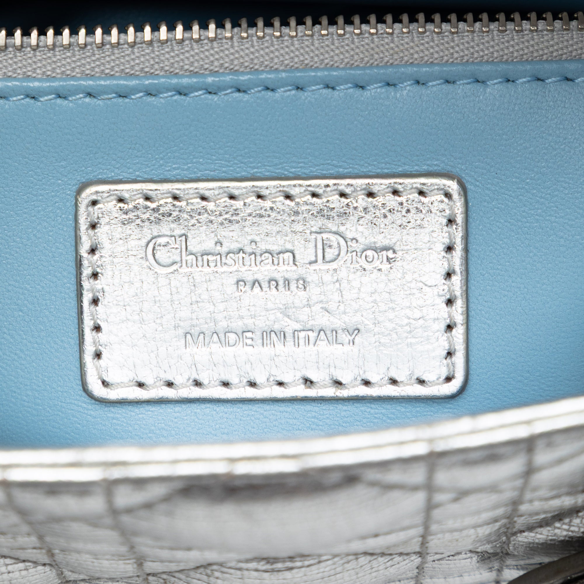 Small Metallic Lambskin Cannage My ABCDior Lady Dior - Image 5