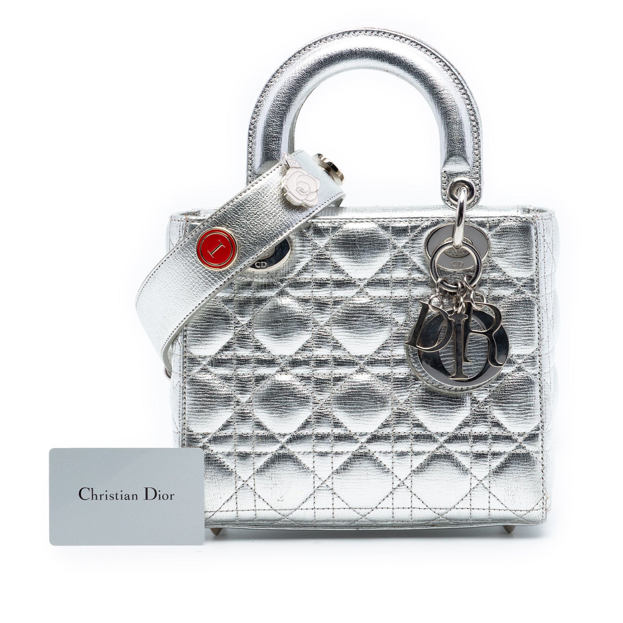 Small Metallic Lambskin Cannage My ABCDior Lady Dior - Image 8